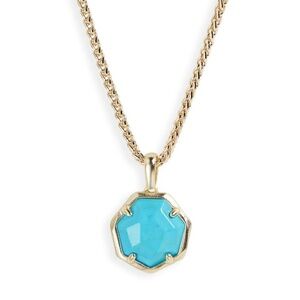 Kendra Scott Cynthia gold, turquoise necklace, NWT